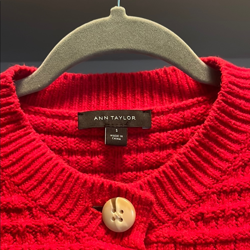 Red Button-Up Sweater - image 2